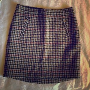 J crew lined wool skirt , classic plaid